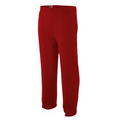 A4 Adult Combed Ring-Spun Blended CVC Fleece Open Bottom Pant